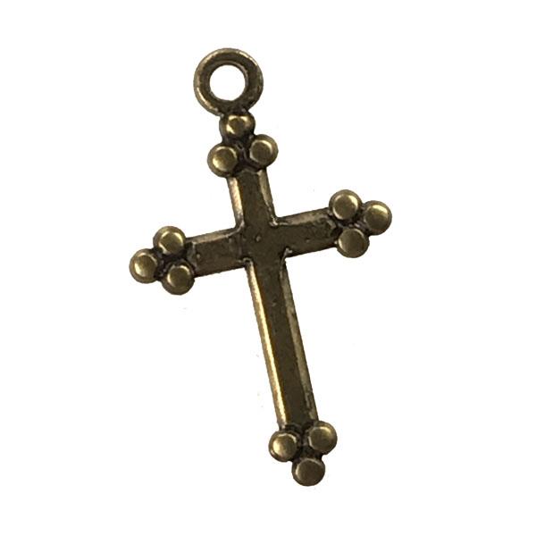 Antique Brass Plate 15x10MM Trefled Cross