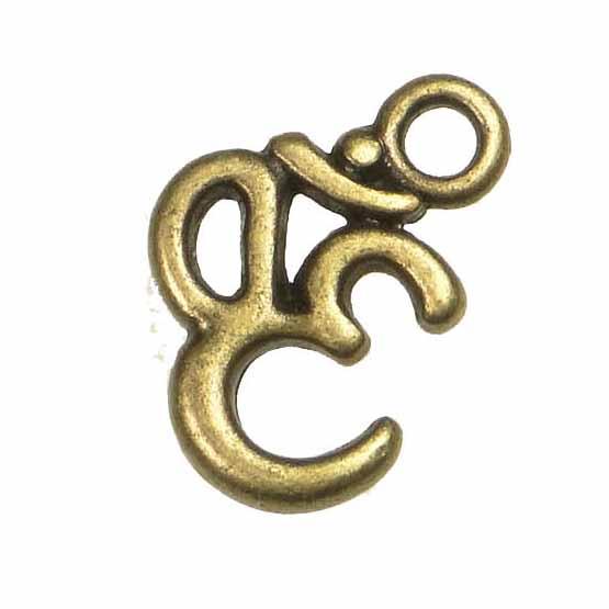 Antique Brass Plate 15x11MM Om Charm