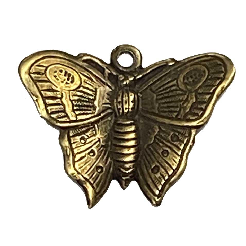 Antique Brass Plate 15x19MM Butterfly