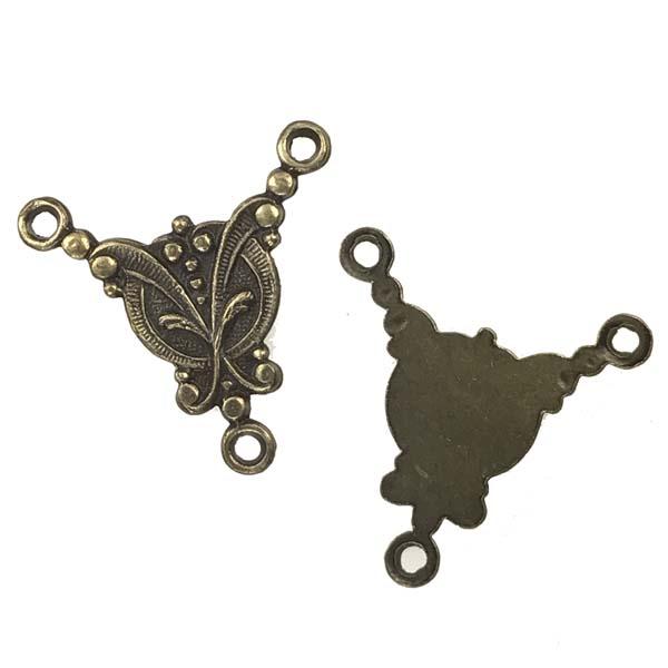 Antique Brass Plate 17MM 1 to 2 Loop Chandelier Connector