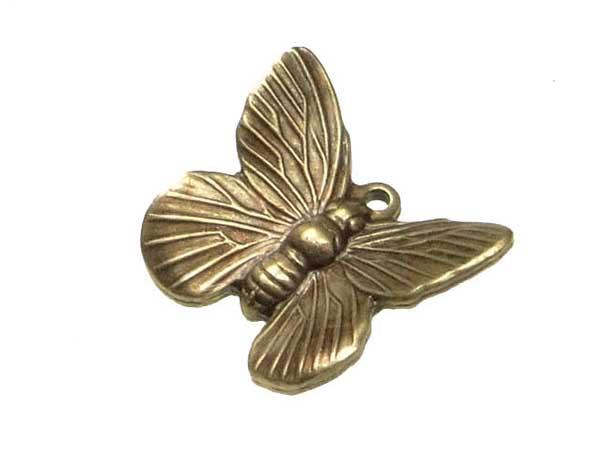 Antique Brass Plate 17x15MM Butterfly