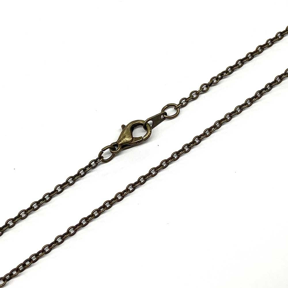 Antique Brass Plate 18 Inch 1.5x2MM Cable Chain Necklace