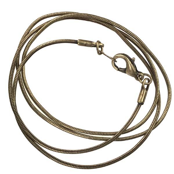 Antique Brass Plate 18 Inch 1MM Snake Chain Neckalce