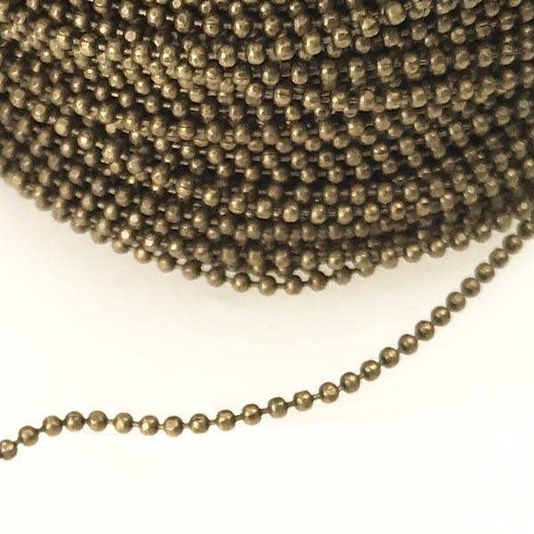 Antique Brass Plate 1MM Diamond Cut Ball Chain