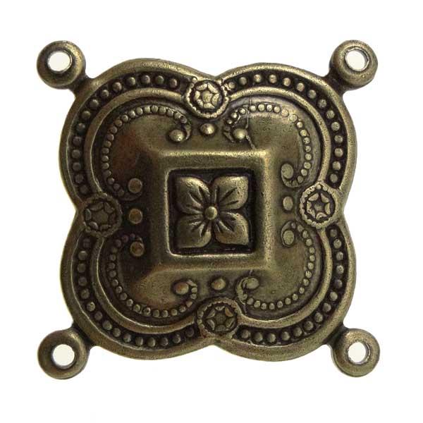 Antique Brass Plate 20mm 4 Loop Connector