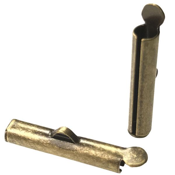 Antique Brass Plate 20x4MM Slide Tube End Connector