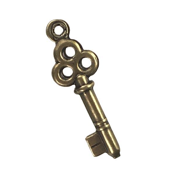 Antique Brass Plate 20x7MM Hollow Key
