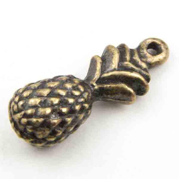 Antique Brass Plate 21x7MM Pineapple Charm Pendant