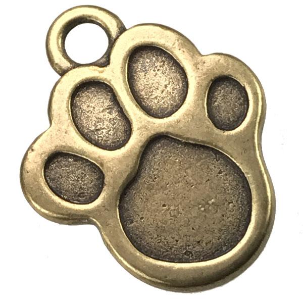 Antique Brass Plate 22x17.5MM Paw Print