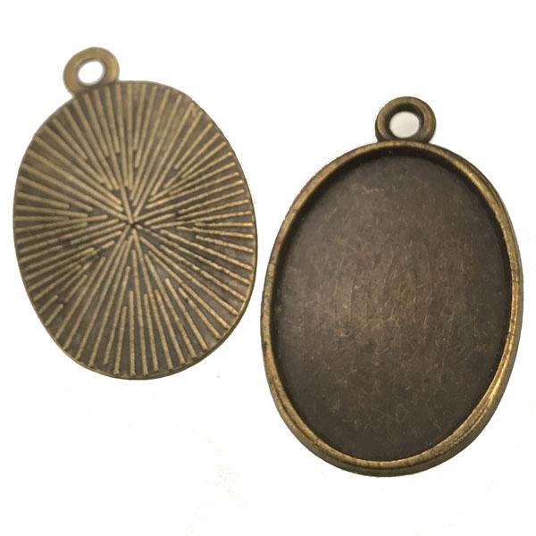 Antique Brass Plate 25x18MM Bezel Setting