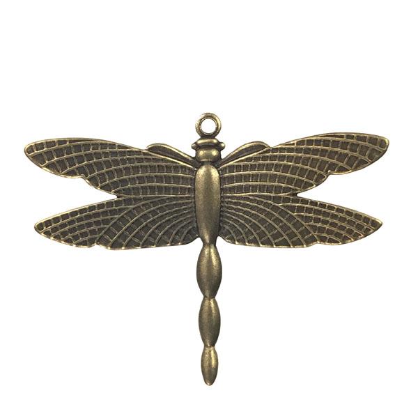 Antique Brass Plate 28x37MM Dragonfly