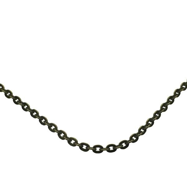 Antique Brass Plate 2MM Flat Oval Cable Chain