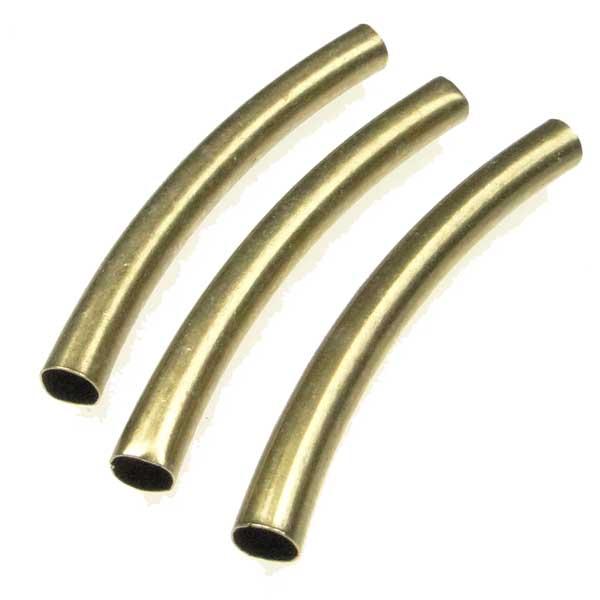 Antique Brass Plate 41x4mm Curved Tube