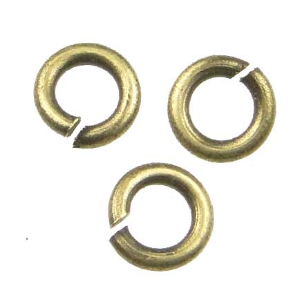 Antique Brass Plate 4MM Open Jump Ring 20 Gauge