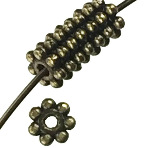 Antique Brass Plate 4MM Rondelle Daisy Spacer