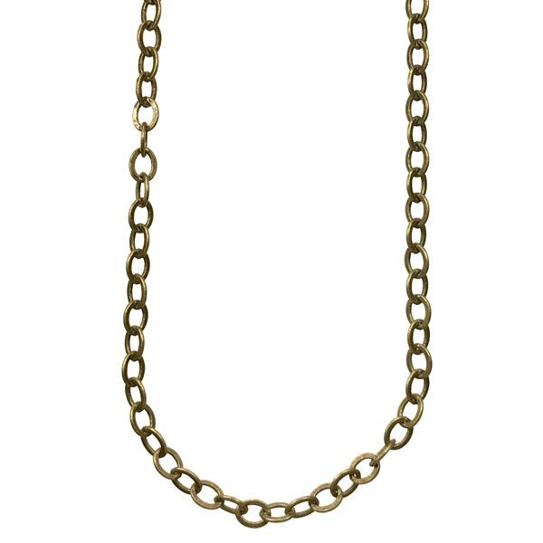 Antique Brass Plate 4x3MM Soldered Flat Oval Cable Chain