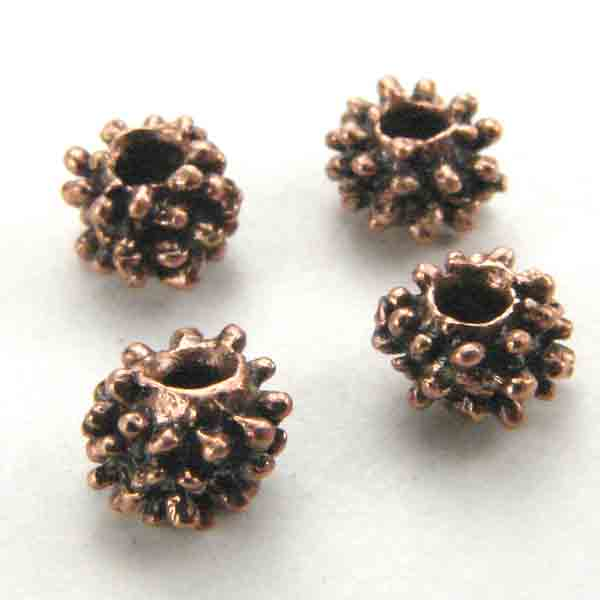 Antique Brass Plate 5MM Knobbed Cast Ball Bead