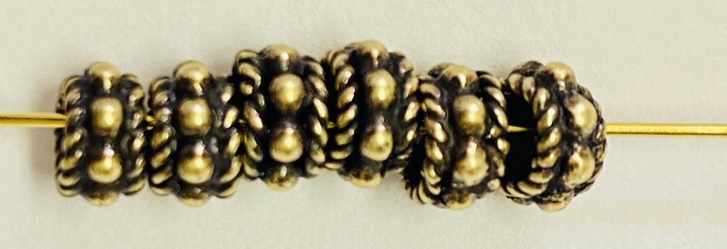 Antique Brass Plate 5x3MM Bali Style Rondelle Spacer