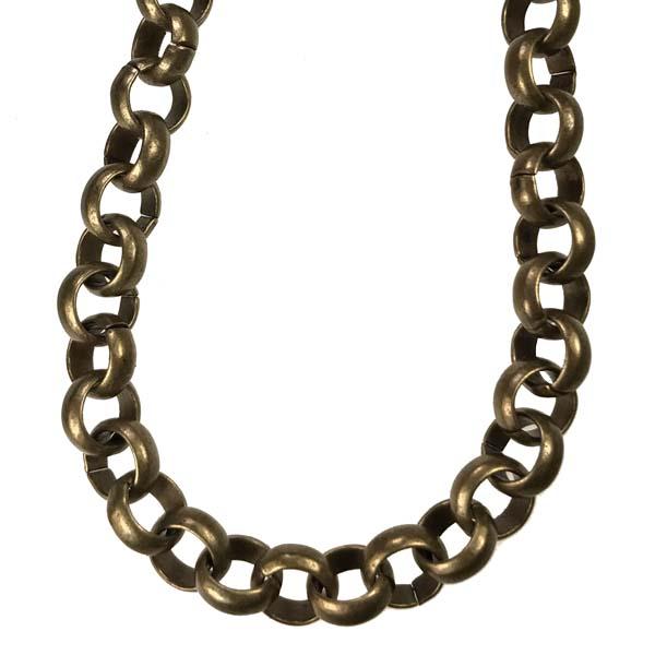 Antique Brass Plate 7MM Rolo Chain