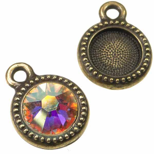 Antique Brass Plate 7MM (SS 34) Bezel Setting Pendant