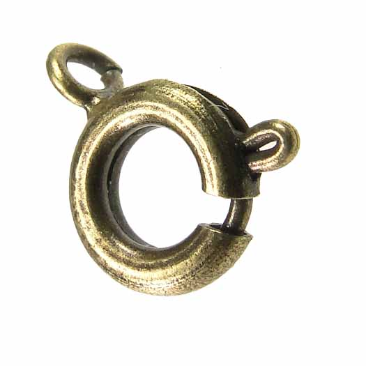 Antique Brass Plate 7MM Spring Ring Clasp