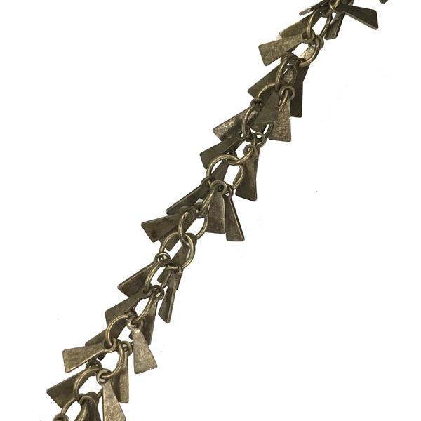 Antique Brass Plate 8MM Triangle Dangle Chain