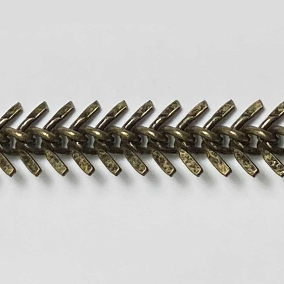 Antique Brass Plate 9MM Fishbone Chain