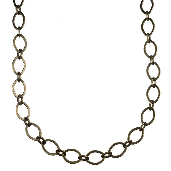 Antique Brass Plate 9x6MM Long Short Flat Cable Chain