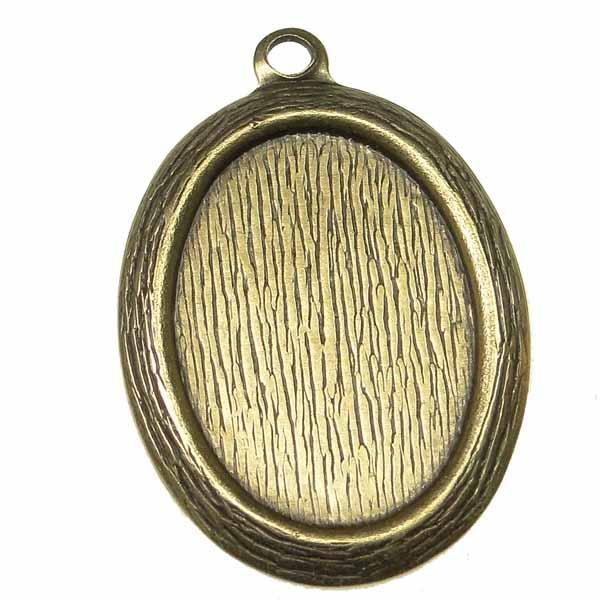 Antique Brass Plate Textured 18X13MM Bezel Setting