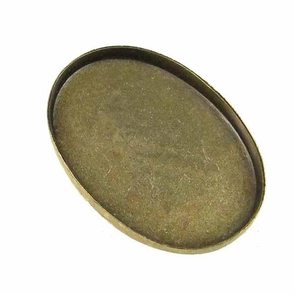 Antique Brass Plate Thin Rim 18x13MM Setting