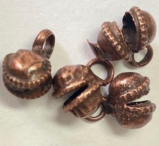 Antique Copper 11x7MM Clapperless Bell