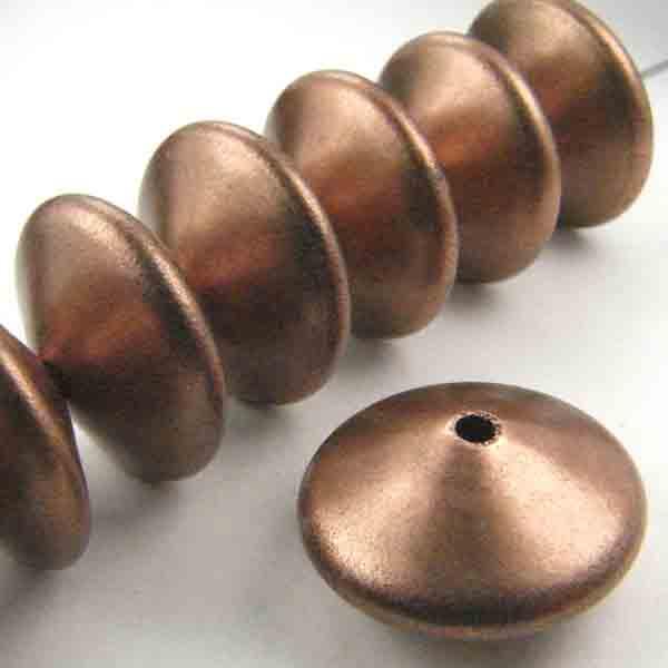 Antique Copper 8x16 Hollow Bicone