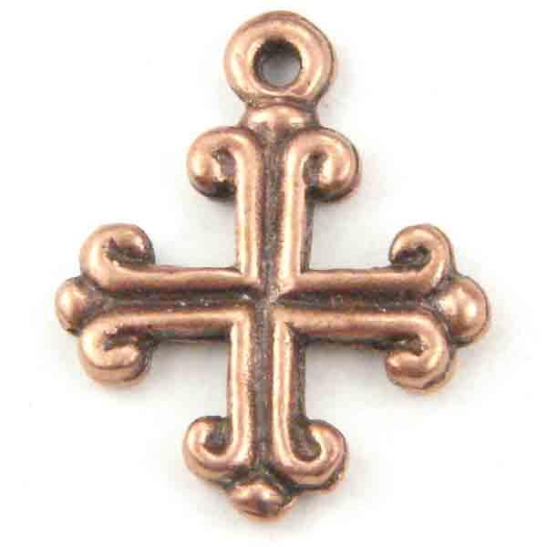Antique Copper Cast 13MM Fleur-de-Lis
