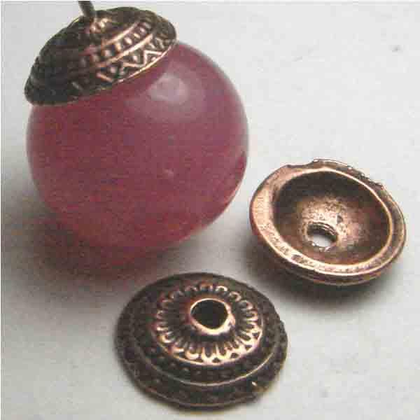 Antique Copper Plate 10MM Cast Bead Cap