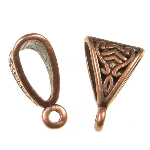 Antique Copper Plate 10X15MM Fancy Bail with Hanger