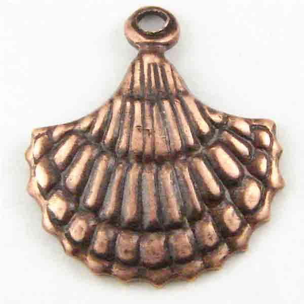 Antique Copper Plate 10x11MM Stamped Shell