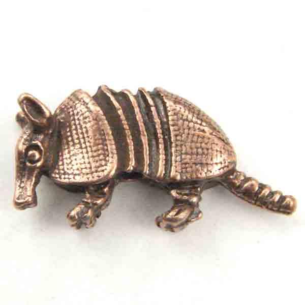 Antique Copper Plate 10x22mm Armadillo