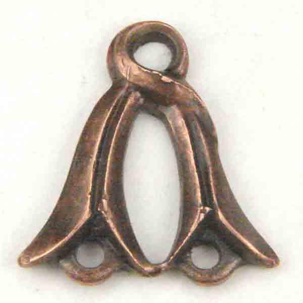 Antique Copper Plate 11x13MM 2 Loop Pendant Connector