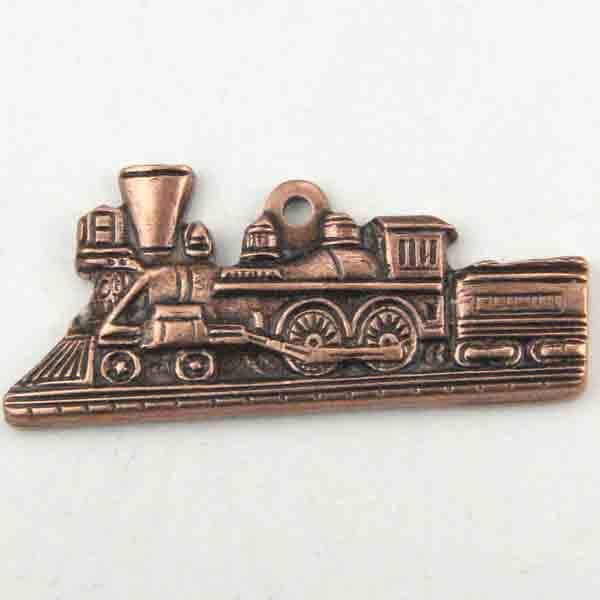 Antique Copper Plate 11x25MM Locomotive