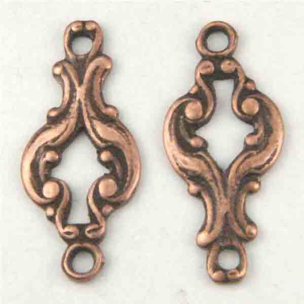 Antique Copper Plate 11x7 Stamped Openwork Connector