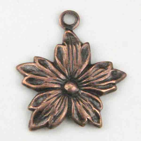 Antique Copper Plate 12MM Blossom Stamping