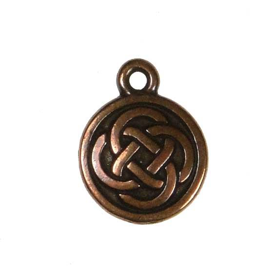 Antique Copper Plate 12MM Celtic Circle