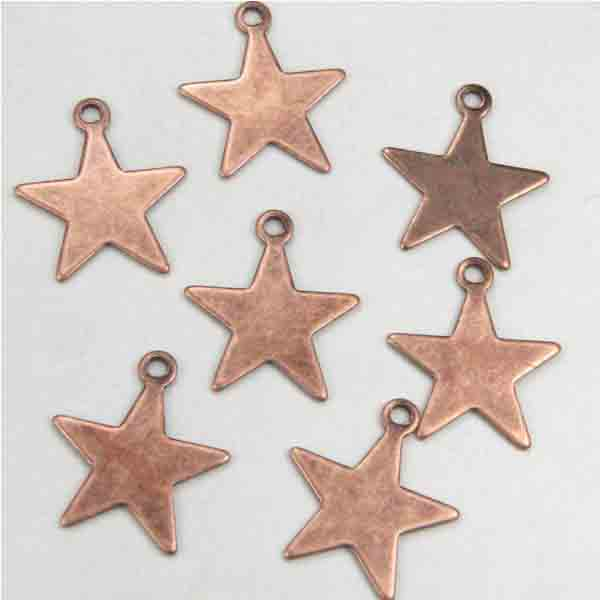 Antique Copper Plate 12MM Thin Star Stamping