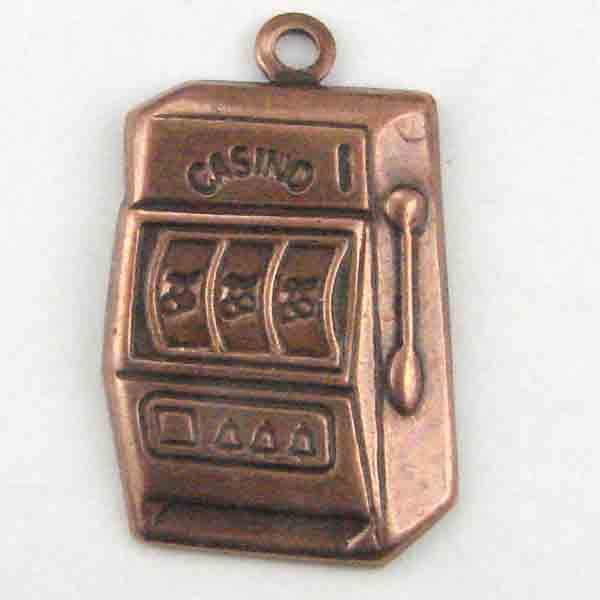 Antique Copper Plate 12x16MM Slot Machine Stamping