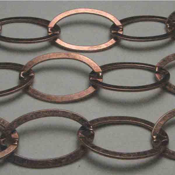 Antique Copper Plate 12x20MM Oval Cable Chain