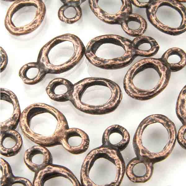 Antique Copper Plate 12x6.5MM Organic Ring and Loop