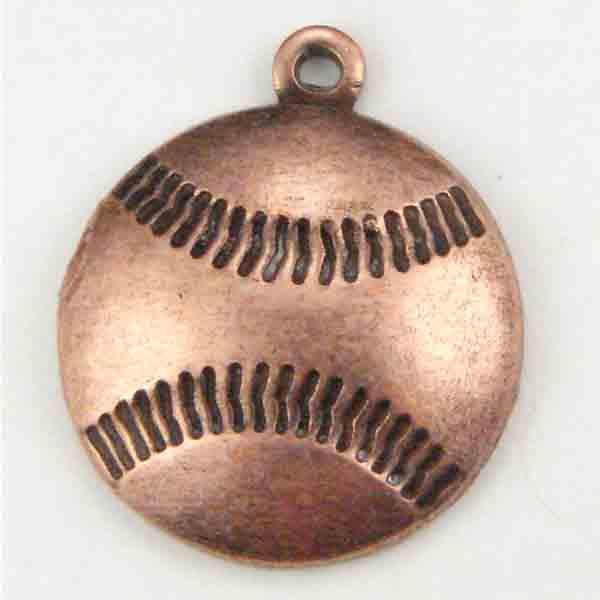 Antique Copper Plate 13MM Baseball Stamping