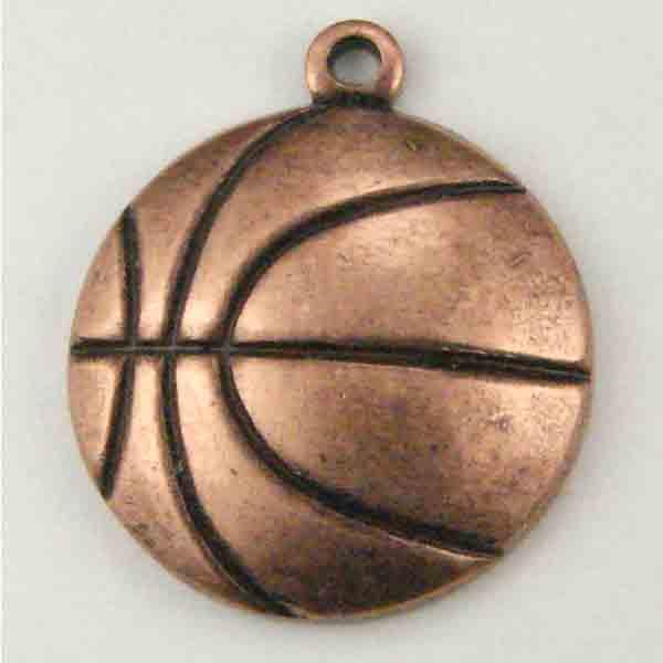 Antique Copper Plate 13MM Basketbal Stamping