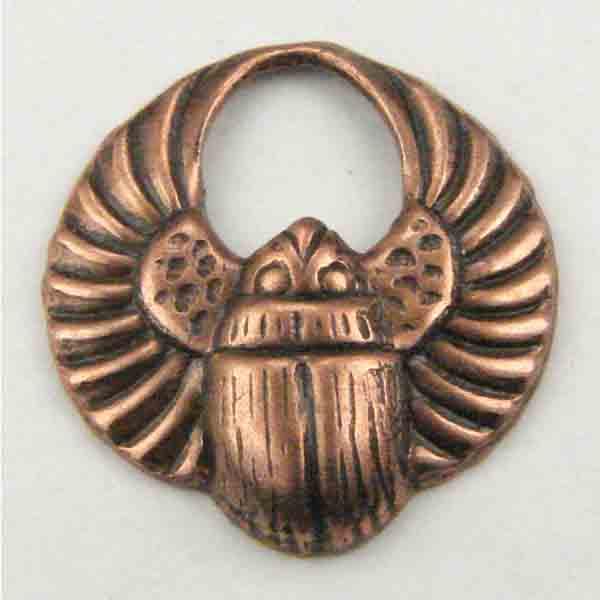 Antique Copper Plate 13MM Winged Scarab