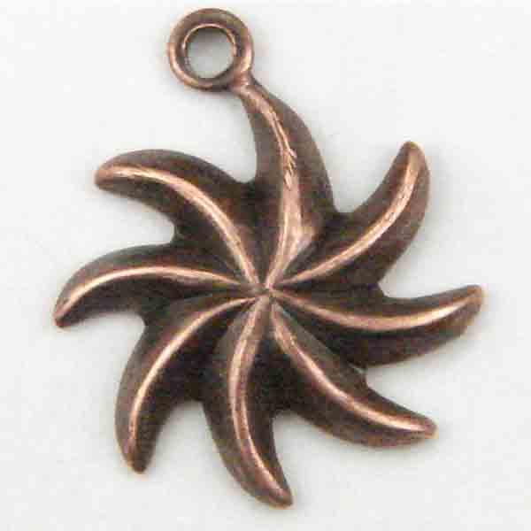 Antique Copper Plate 13x10MM Pinwheel